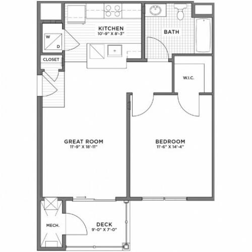 1 Bedroom Floor Plan | Luxury Apartments Weymouth MA | The Gradient	1 Bedroom Floor Plan | Luxury Apartments Weymouth MA | The Gradient