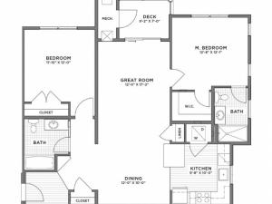 2 Bedroom Floor Plan | Weymouth MA Apartments For Rent | The Gradient
