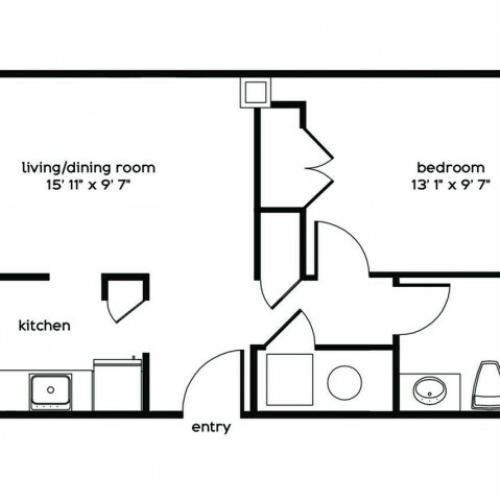 1 Bedroom Floor Plan | Apartments For Rent Millbury MA