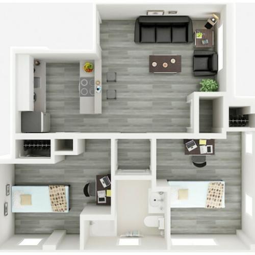 One Bedroom in a Two Bedroom Apartment