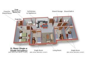 4 Bedroom 2 Bathroom -- Golden Delicious Floor Plan