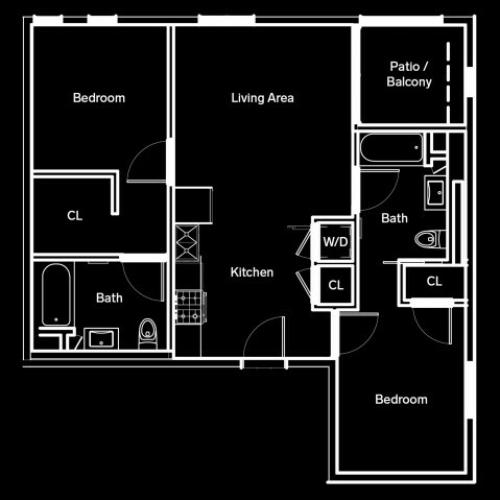 2 Bedroom Floor Plan
