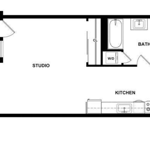 533 square foot studio apartment