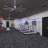 fitness center with workout equipment like treadmills and free weights