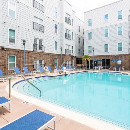the luxe on west call student apartments pool