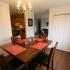 Long Pond Village Apartments, interior, dining room, four person table, wood floor, closet, kitchen and living room view