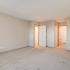 Renovated 2 Bedroom Tower Prospective Bedroom & opening into bath at The Views of Naperville apartments