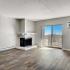 Upgraded 1 Bedroom Tower Scene Living Room at The Views of Naperville apartments
