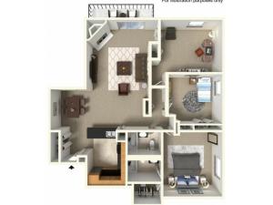 3 Bedroom Floor Plan  | Lake+House Apartments | Wheeling IL Apartments