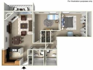 2 Bedroom S Floor Plan  | Lake+House Apartments | Wheeling IL Apartments