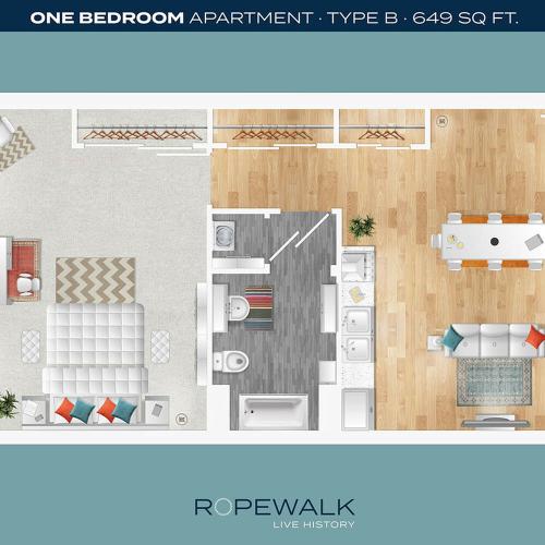 1 bedroom | Apartments in Boston, MA | Ropewalk Boston