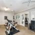 Fitness center with stationary bikes