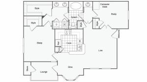 2 Bedroom Floor Plan | Dallas TX Apartments | Arrive on University