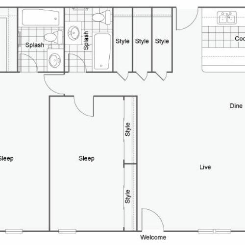 The Hub at Baton Rouge Apartment Homes Apartments For Rent Baton Rouge LA 70808 Floor Plan