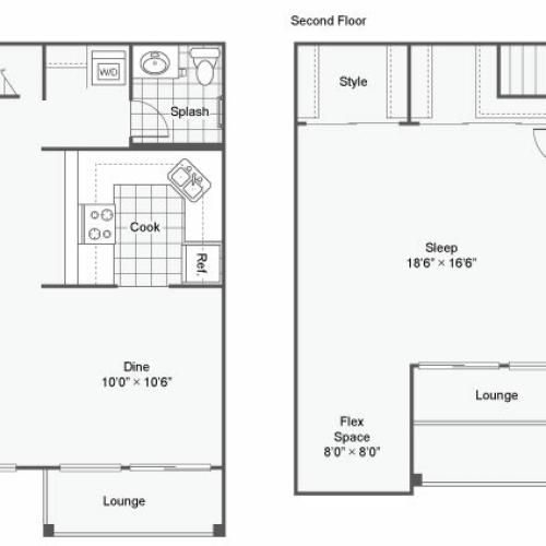 2 Bedroom Floor Plan | Apartments Chesterfield Mo | Magnolia Apartment Homes