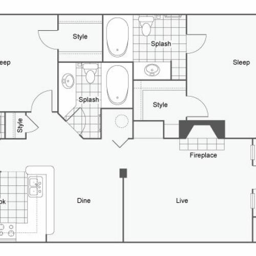 Floor Plan 5 | Apartments In North Atlanta | Arrive Perimeter