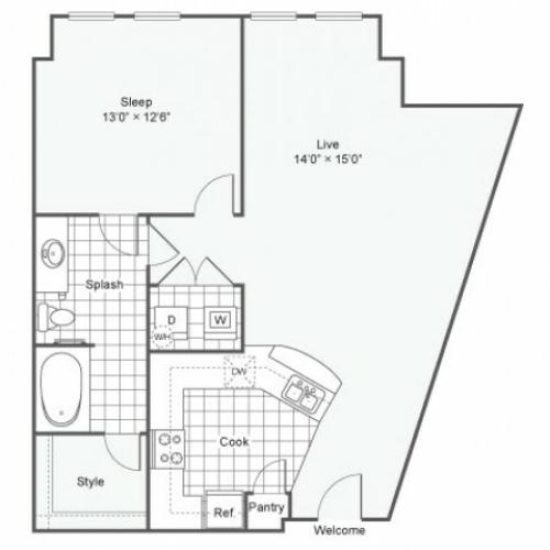 Floor Plan 6 | Luxury Downtown Dallas Apartments | Arrive West End