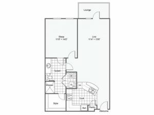 Floor Plan 3 | Downtown Dallas Apartments | Arrive West End