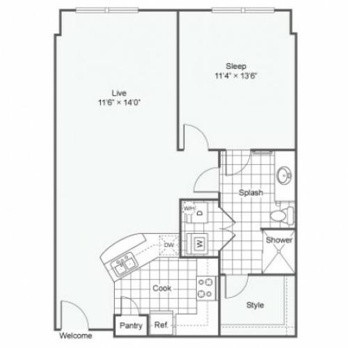 Floor Plan 4 | Dallas Texas Apartments Downtown | Arrive West End