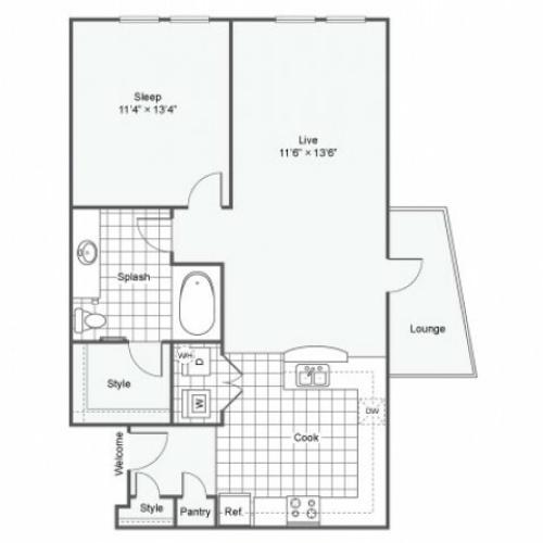 Floor Plan 11 | Luxury Downtown Dallas Apartments | Arrive West End