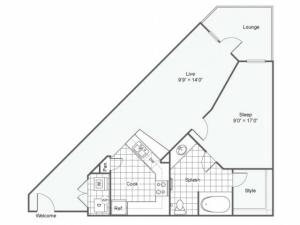 Floor Plan 2 | Apartments Downtown Dallas TX | Arrive West End