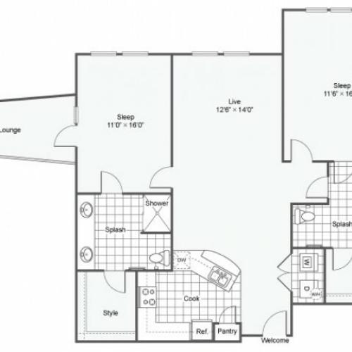 Floor Plan 20 | Dallas TX Luxury Apartments | Arrive West End