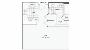 Floor Plan 9 | Alamo Apartments San Antonio TX | Arrive Eilan
