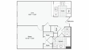 Floor Plan 19 | Alamo Apartments San Antonio TX | Arrive Eilan