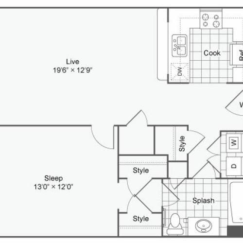 Floor Plan 119| Alamo Apartments San Antonio TX | Arrive Eilan