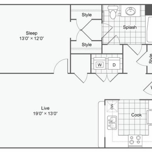 Floor Plan 26 | Alamo Apartments San Antonio TX | Arrive Eilan