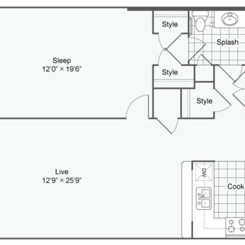 Floor Plan 30 | Alamo Apartments San Antonio TX | Arrive Eilan