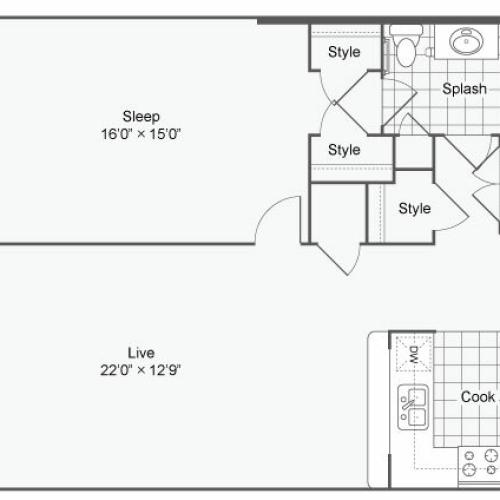 Floor Plan 31 | Alamo Apartments San Antonio TX | Arrive Eilan