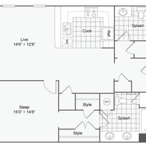 Floor Plan 41| Alamo Apartments San Antonio TX | Arrive Eilan