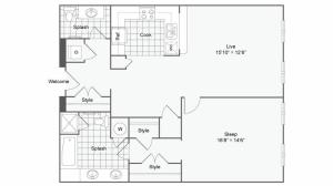 Floor Plan 38| Alamo Apartments San Antonio TX | Arrive Eilan