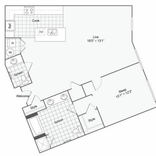 Floor Plan 42| Alamo Apartments San Antonio TX | Arrive Eilan