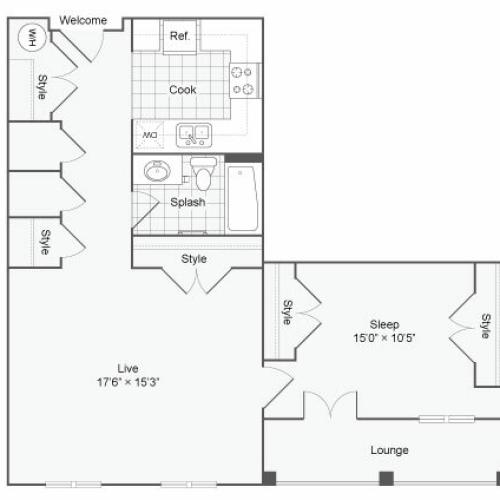 Floor Plan 53| Alamo Apartments San Antonio TX | Arrive Eilan