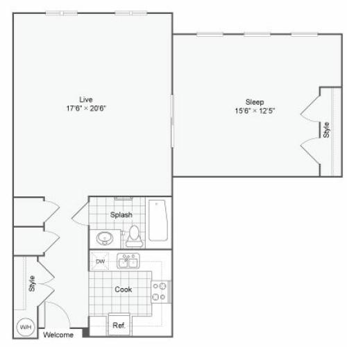Floor Plan 55| Alamo Apartments San Antonio TX | Arrive Eilan