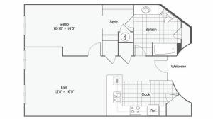 Floor Plan 63| Alamo Apartments San Antonio TX | Arrive Eilan