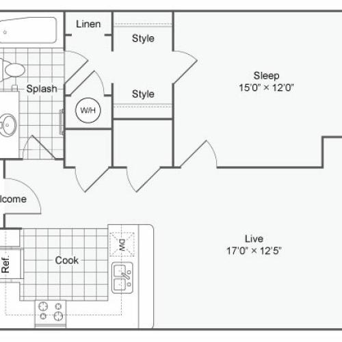 Floor Plan 67| Alamo Apartments San Antonio TX | Arrive Eilan