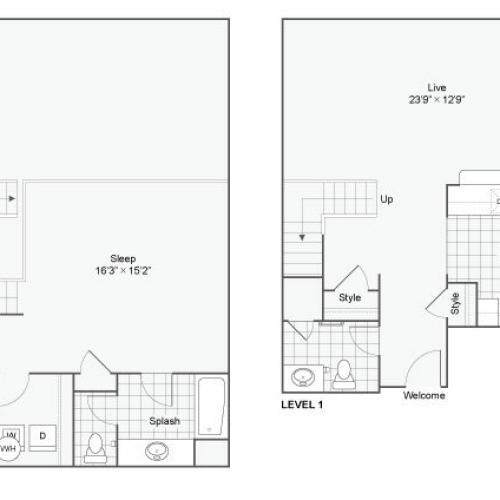 Floor Plan 17 | Studio Apartments In San Antonio | Arrive Eilan