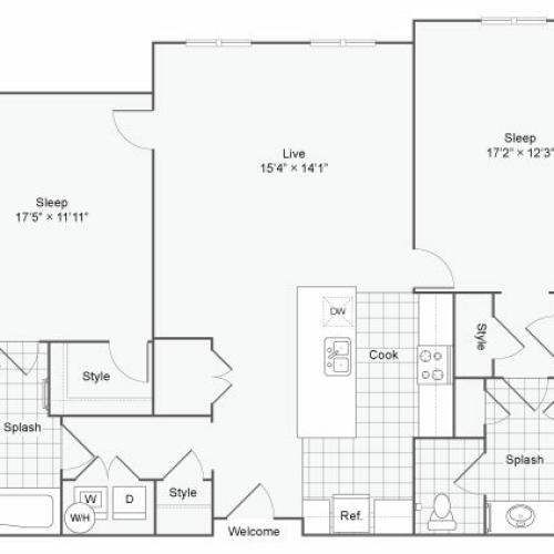 Floor Plan 78| Alamo Apartments San Antonio TX | Arrive Eilan