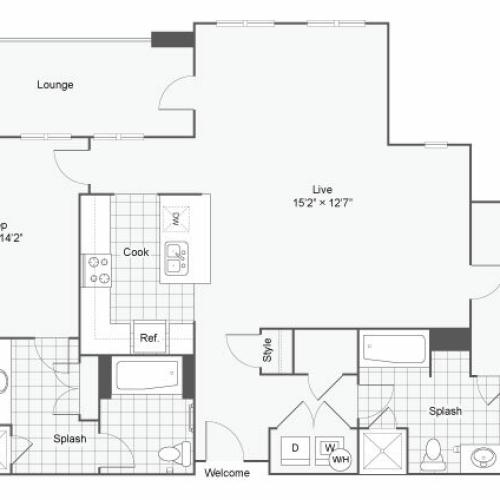 Floor Plan 110| Alamo Apartments San Antonio TX | Arrive Eilan