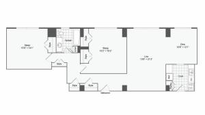 2 Bedroom Floor Plan | Baltimore Apartments Near Johns Hopkins | The Social North Charles