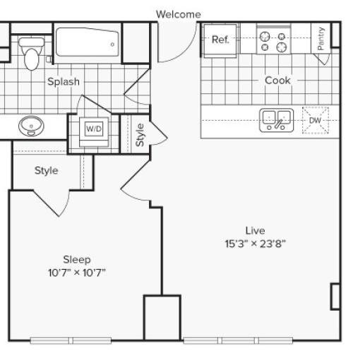 Arrive University City Apartment Homes for Rent in Philadelphia PA 19104 Floor Plan