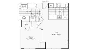 Floor Plan Image at Arrive University City Apartment Homes for Rent in Philadelphia PA 19104