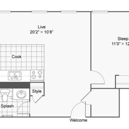 Floor Plan 3 | Denver Colorado Apartments | Renew on Stout