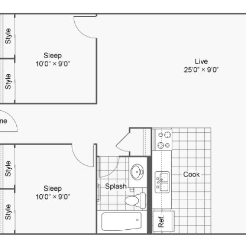 Floor Plan 16 | Apartments In Denver Colorado | Renew on Stout