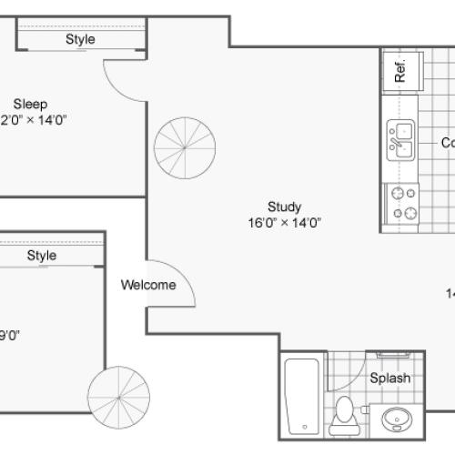 Floor Plan 21 | Apartments In Denver Colorado | Renew on Stout