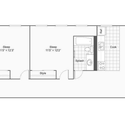 2 Bdrm Floor Plan | Apartments In Denver | Renew on Stout