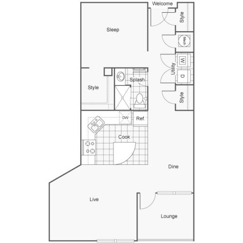 Floor Plan 42 | Studio Apartments Downtown Wichita KS | ReNew Wichita